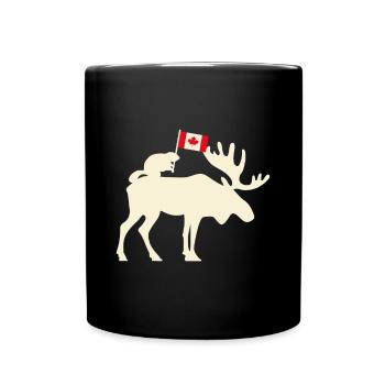 Beaver Moose Canadian Flag Canada - Full Colour Mug - black - Front