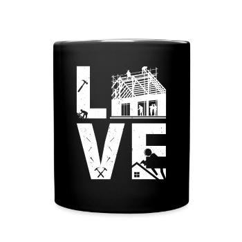 Love Roofing - Roofer Workers Love Roofing - Tasse einfarbig - Schwarz - Vorne