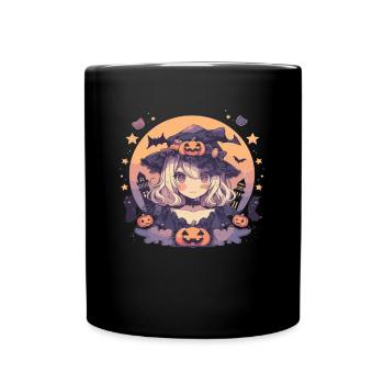 Hexe Helloween Hexen Outfit Hexen - Tasse einfarbig - Schwarz - Vorne