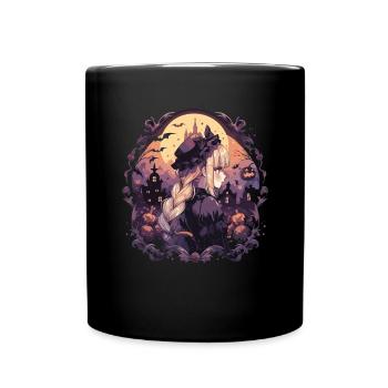 Hexe Helloween Hexen Outfit Hexen - Tasse einfarbig - Schwarz - Vorne