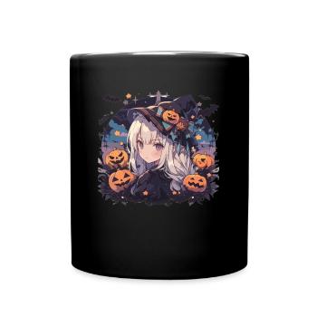 Hexe Helloween Hexen Outfit Hexen - Tasse einfarbig - Schwarz - Vorne