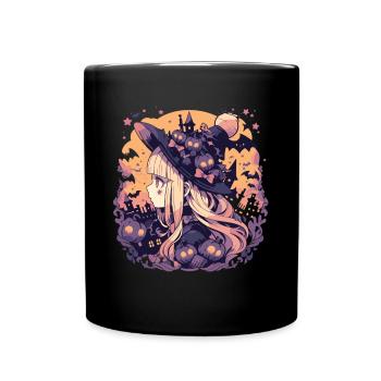 Hexe Helloween Hexen Outfit Hexen - Tasse einfarbig - Schwarz - Vorne