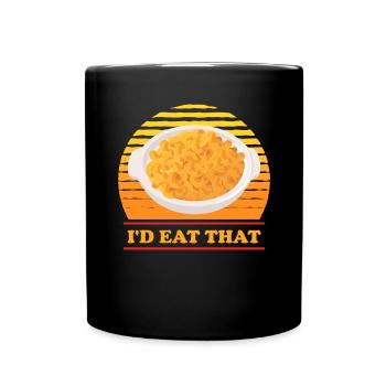 Makkaroni und Käse Mac and Cheese Geschenk - Tasse einfarbig - Schwarz - Vorne