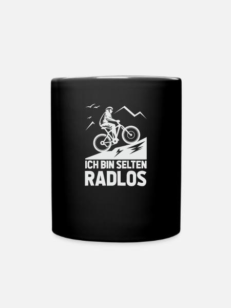 Selten Radlos Fahrrad MTB Radsport Mountainbike - Tasse einfarbig - Schwarz