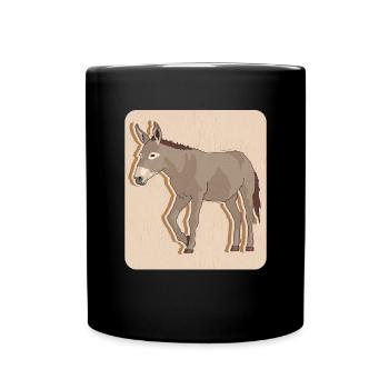 Esel Eselbesitzer Eselchen Eselliebhaber Geschenk - Tasse einfarbig - Schwarz - Vorne