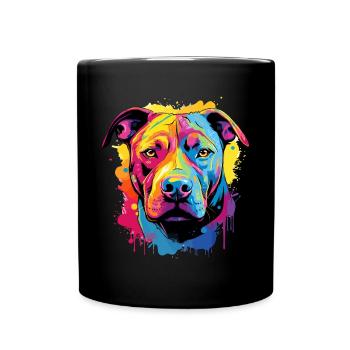 Pitbull Pittie Dog - Pop Art Pitbull Coloré - Mug uni - noir - Devant