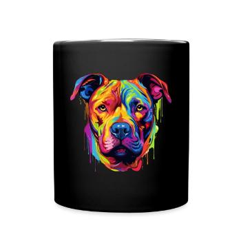 Pitbull Pittie Dog - Pop Art Pitbull Coloré - Mug uni - noir - Devant