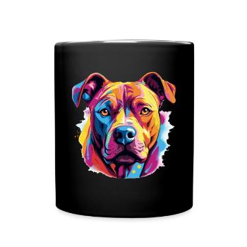 Pitbull Pittie Dog - Pop Art Pitbull Coloré - Mug uni - noir - Devant