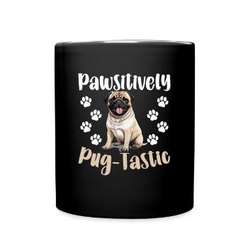 Pug Dog Breed Pet - Pawsitively Pug-tastic - Mug uni - noir - Devant