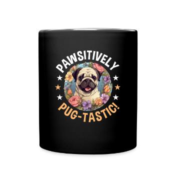Pug Dog Breed Pet - Pawsitively Pug-tastic! - Mug uni - noir - Devant