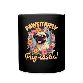 Pug Dog Breed Pet - Pawsitively Pug-tastic! - Mug uni - noir - Devant
