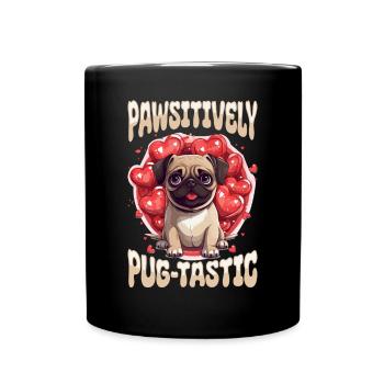 Pug Dog Breed Pet - Pawsitively Pug-tastic - Mug uni - noir - Devant