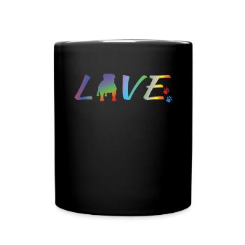 Chien Bulldog Dog Propriétaire Gechenkidee - Mug uni - noir - Devant