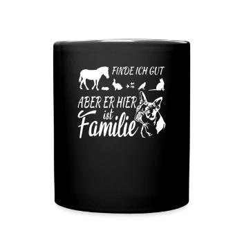 Hund Bulldogge Hundebesitzer Gechenkidee - Tasse einfarbig - Schwarz - Vorne
