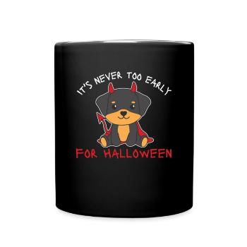 Rottweiler il n’est jamais trop tôt pour les diables d’Halloween - Mug uni - noir - Devant