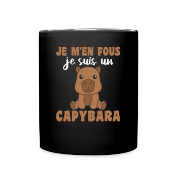 Je m'en fous je suis un capybara - süßes Capybara - Tasse einfarbig - Schwarz - Vorne