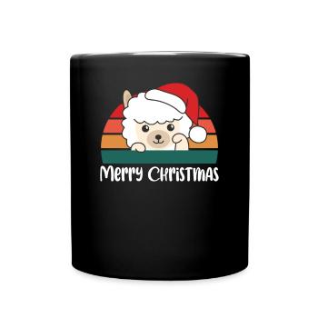 Joyeux Noël Retro Alpaga Noël - Mug uni - noir - Devant