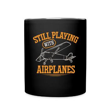 Remote Controlled Airplane Model Airplane - Full Colour Mug - black - Front