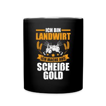Landwirtschaft Bauer Landwirt - Tasse einfarbig - Schwarz - Vorne