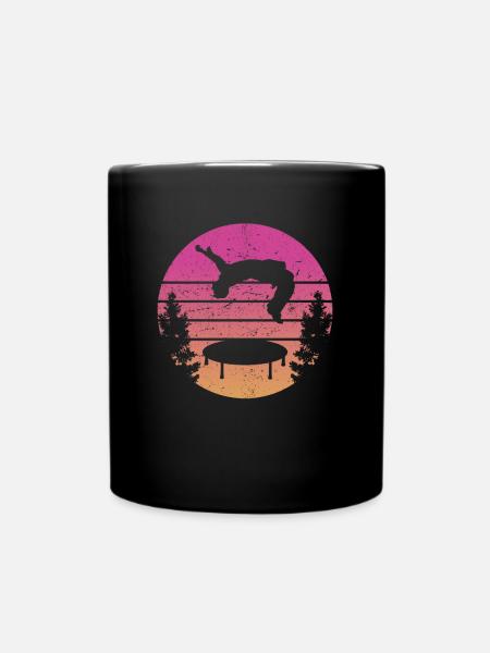 Trampolin Retro Backflip - Tasse einfarbig - Schwarz