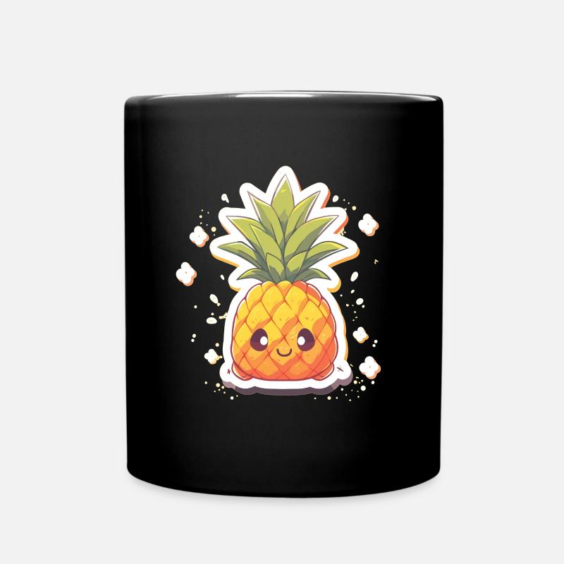 Ananas Ananaspflanze Obst Ananas Deko - Tasse einfarbig - Schwarz