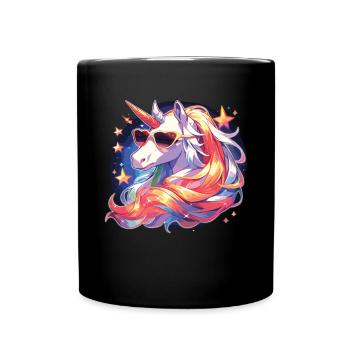 Lunettes de soleil Licorne - Mug uni - noir - Devant