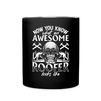 Now You Know What An Awesome Roofer Looks Like - R - Tasse einfarbig - Schwarz - Vorne