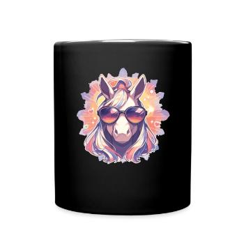 Lunettes de soleil Licorne - Mug uni - noir - Devant