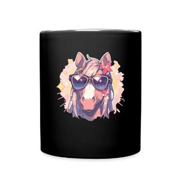 Lunettes de soleil Licorne - Mug uni - noir - Devant