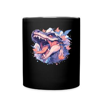 Dinosaurier Trex Dinos Dinosaurus Dino Baby - Tasse einfarbig - Schwarz - Vorne