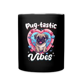 Pug Dog Breed Pet - Pug-tastic Vibes - Mug uni - noir - Devant
