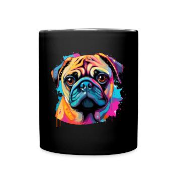 Pop Art Colorful Pug Dog Breed Pet - graphic - Full Colour Mug - black - Front