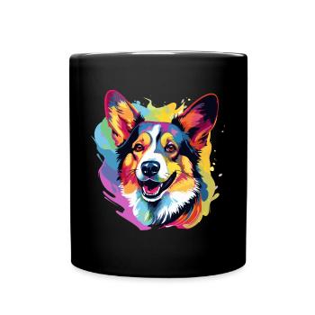Gallois Corgi Pembroke Dog Breed Pet Art - Mug uni - noir - Devant