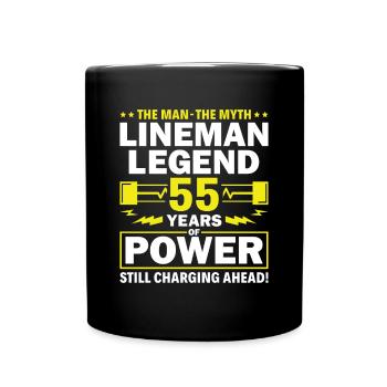 Lineman Legend - Celebrating 55 Years of Power! - Full Colour Mug - black - Front
