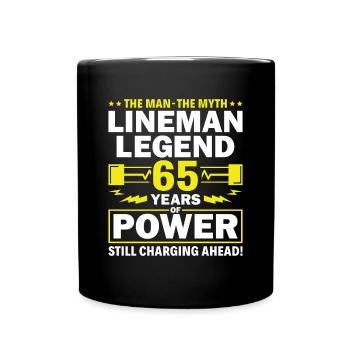 Lineman Legend - Celebrating 65 Years of Power! - Full Colour Mug - black - Front