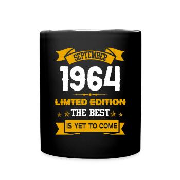 September 1964 Geburtstagsgeschenk - Tasse einfarbig - Schwarz - Vorne