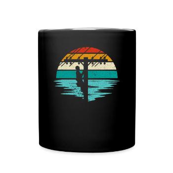 Retro Elektroinstallateur - Leitungsmonteur - Tasse einfarbig - Schwarz - Vorne