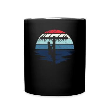 Retro Elektroinstallateur - Leitungsmonteur - Tasse einfarbig - Schwarz - Vorne