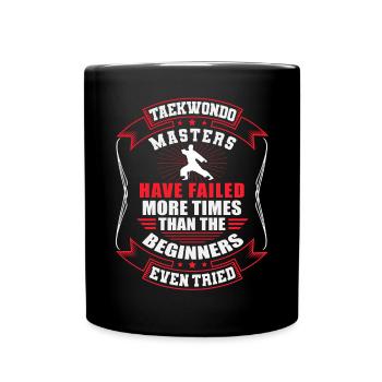 TKD Korean Martial Arts Tae Kwon - Tasse einfarbig - Schwarz - Vorne