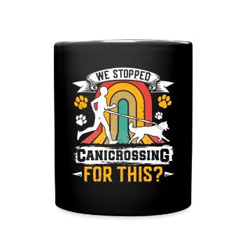 Dog running Canicross Design - Tasse einfarbig - Schwarz - Vorne