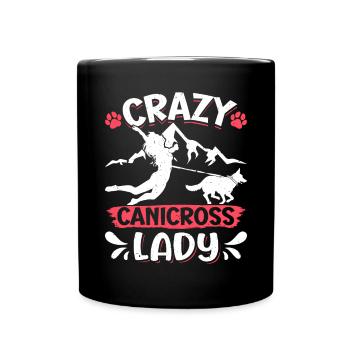 Dog running Canicross Design - Tasse einfarbig - Schwarz - Vorne