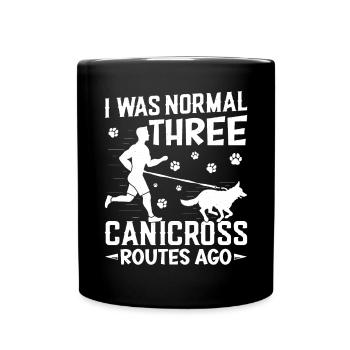 Dog running Canicross Design - Tasse einfarbig - Schwarz - Vorne