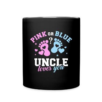 Gender reveal uncle - Full Colour Mug - black - Front