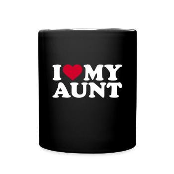 Ich liebe meine Tante - Tasse einfarbig - Schwarz - Vorne