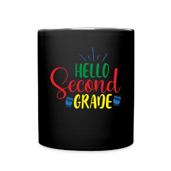 Second Grade Rainbow Girls Boys Teacher Team 2nd - Full Colour Mug - black - Front