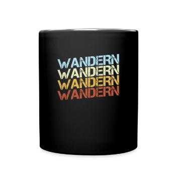 Wandern Retro - Tasse einfarbig - Schwarz - Vorne