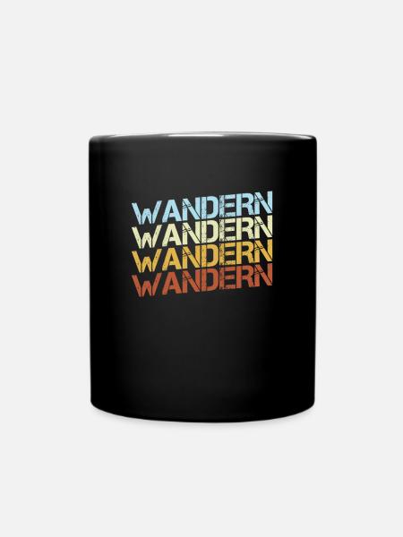 Wandern Retro - Tasse einfarbig - Schwarz