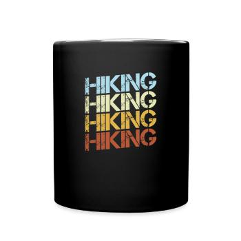 Wandern Retro - Tasse einfarbig - Schwarz - Vorne
