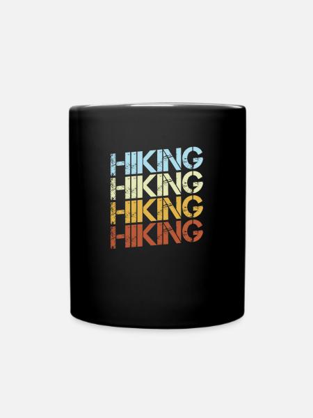 Wandern Retro - Tasse einfarbig - Schwarz
