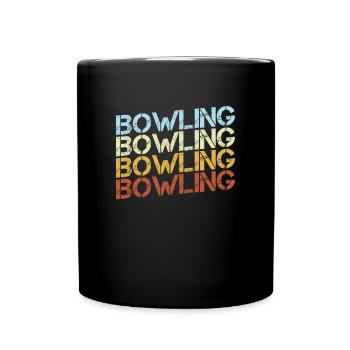 Bowling Retro - Tasse einfarbig - Schwarz - Vorne